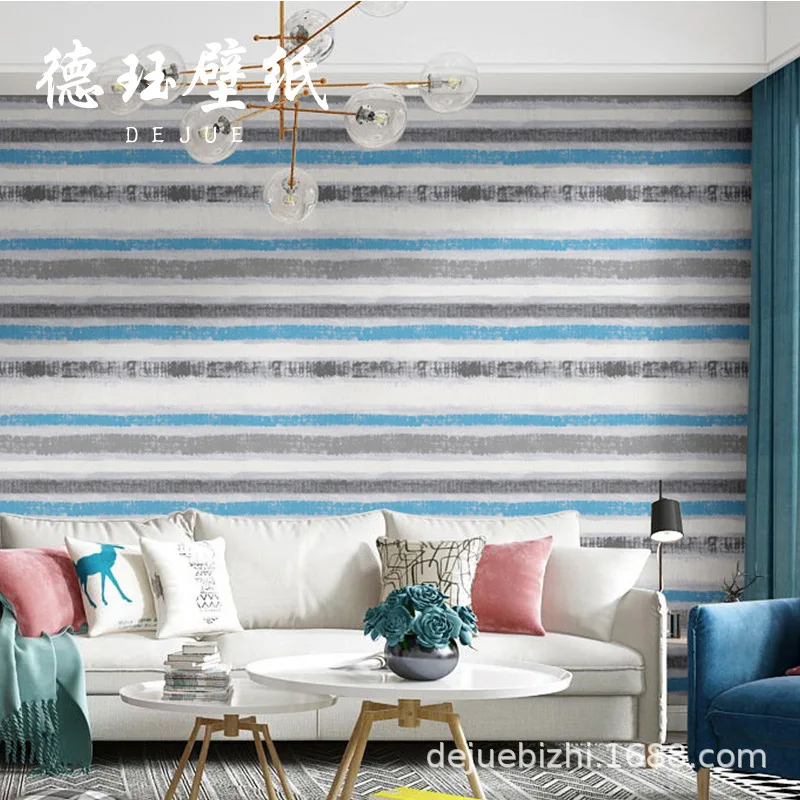 Modern Minimalist Nordic Style Striped Wallpaper Horizontal Pattern Living Room Bedroom Feature Wall Non Woven Fabric Wallpaper