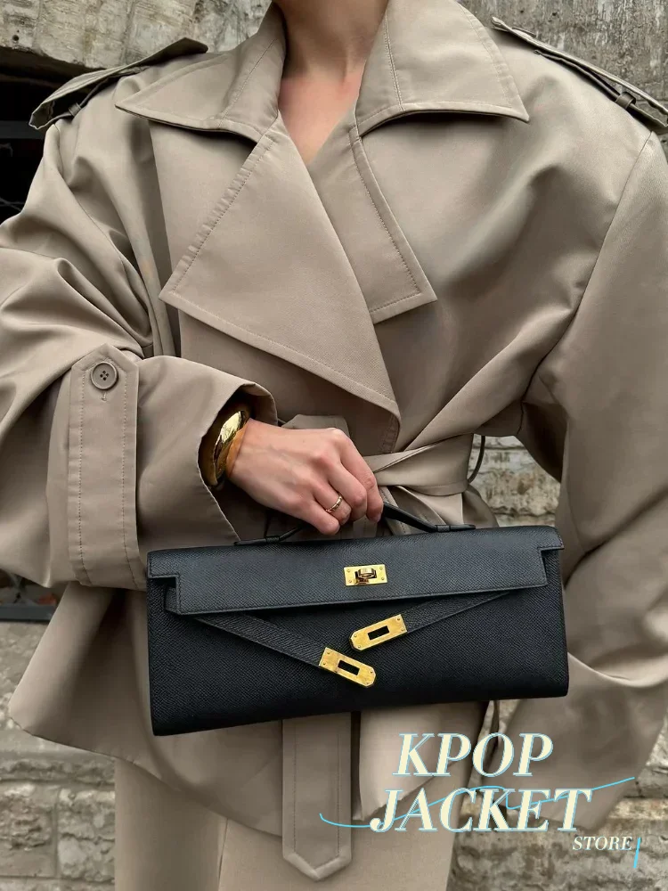 Elegant Lace Up Solid Overcoat Women Chiclapel Collar Button Full Sleeve Loose Coat Autumn Female Street New Oversize Outerwear 4 Elegant Lace Up Solid Overcoat Women Chiclapel Collar Button Full Sleeve Loose Coat Autumn Female Street New Oversize Outerwear 4