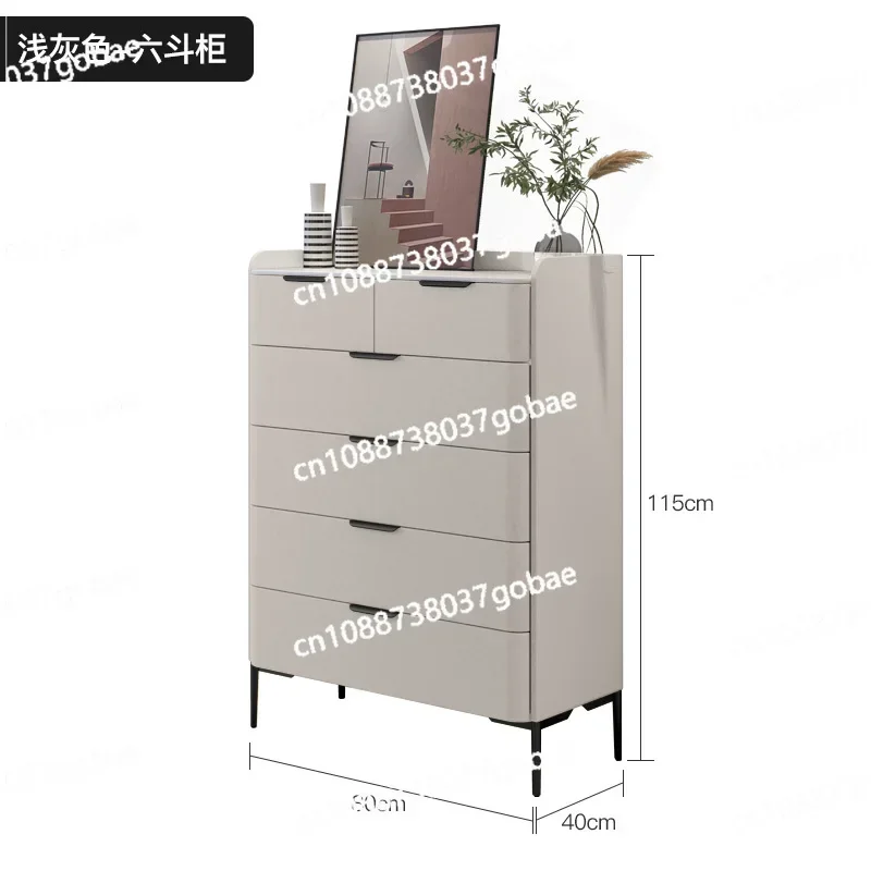 ZC Solid Wood Stone Plate Chest of Drawers Four Or Five Chest of Six Drawers Storage Cabinet Living Room Bedroom Locker