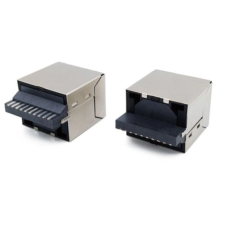 

10PCS All-inclusive square shielded soldered wire RJ50 female connector with 10P10C female socket connector