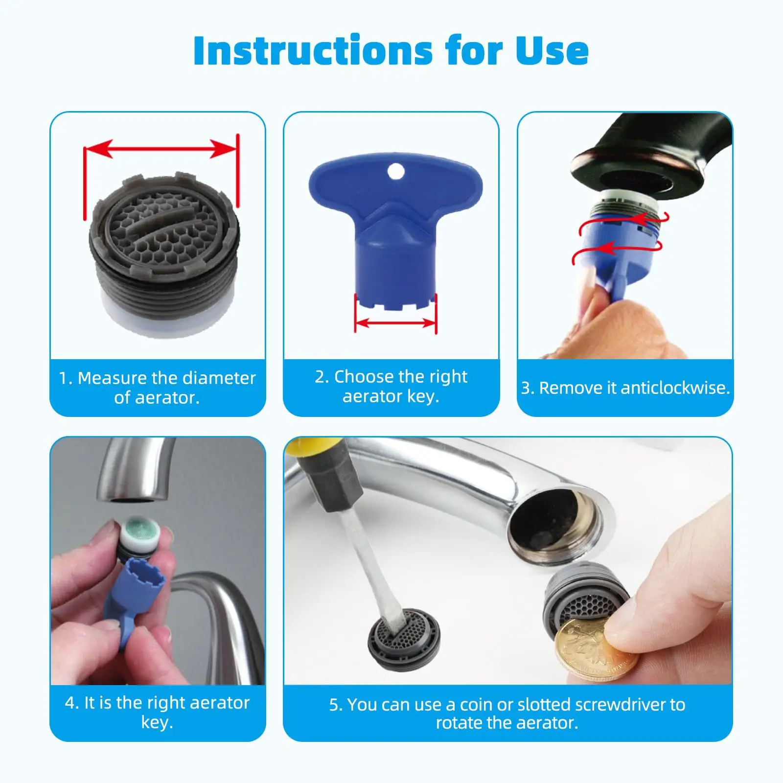 Faucet Aerator Wrench Filter Removal Tool Bathroom Hardware Accessories Hidden Aerator Key