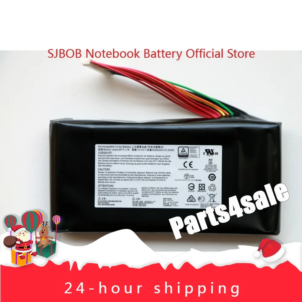 

75.24Wh Genuine BTY-L78 Battery for MSI GT62VR GT73 GT80 2QE GT80S GT83 GT83VR laptop battery