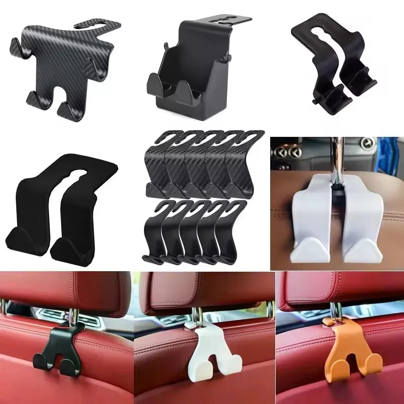 Concealed Creative New Car Seat Back Hook Multi Functional Rear Car Phone Holder Hook Automotive Accessories Durable Black