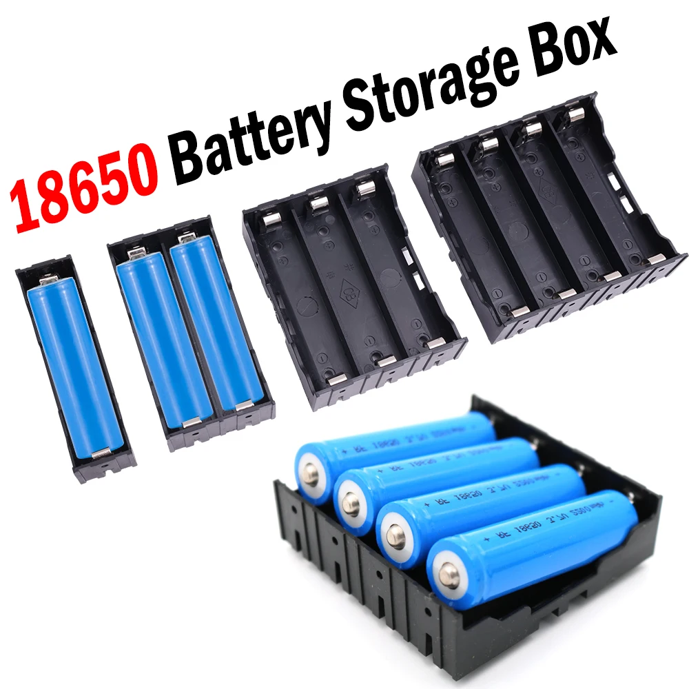 Upgrade DIY ABS 18650 Power Bank Cases 18650 Battery Holder Storage Box Case 1 2 3 4 Slot Batteries Container with Hard Pin