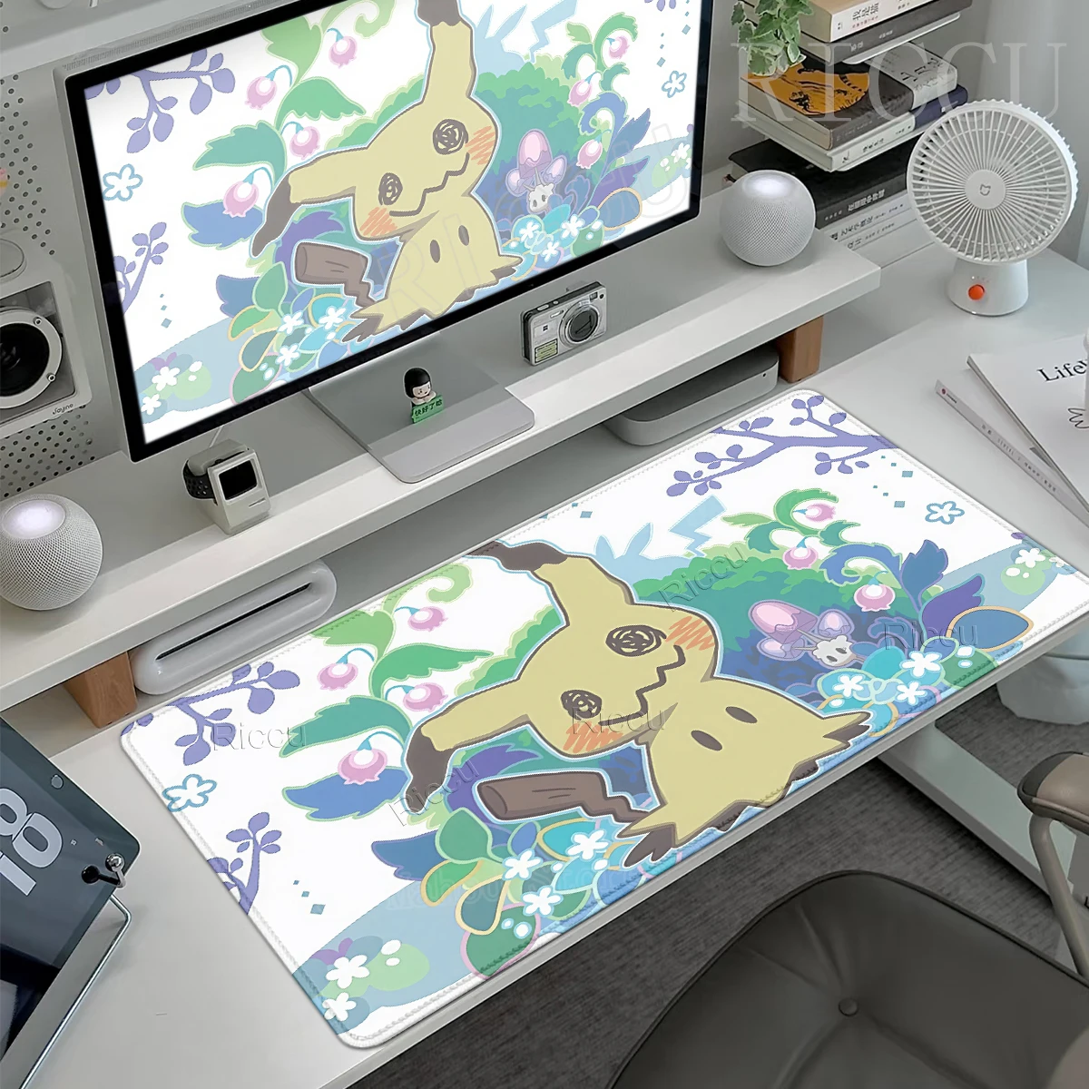 Gaming Mouse Pads Large Gamer Keyboard Pokemon Mimikyu Pattern Aesthetics Desk Mats Anime Gaming Non-slip PC Rubber Table Carpet