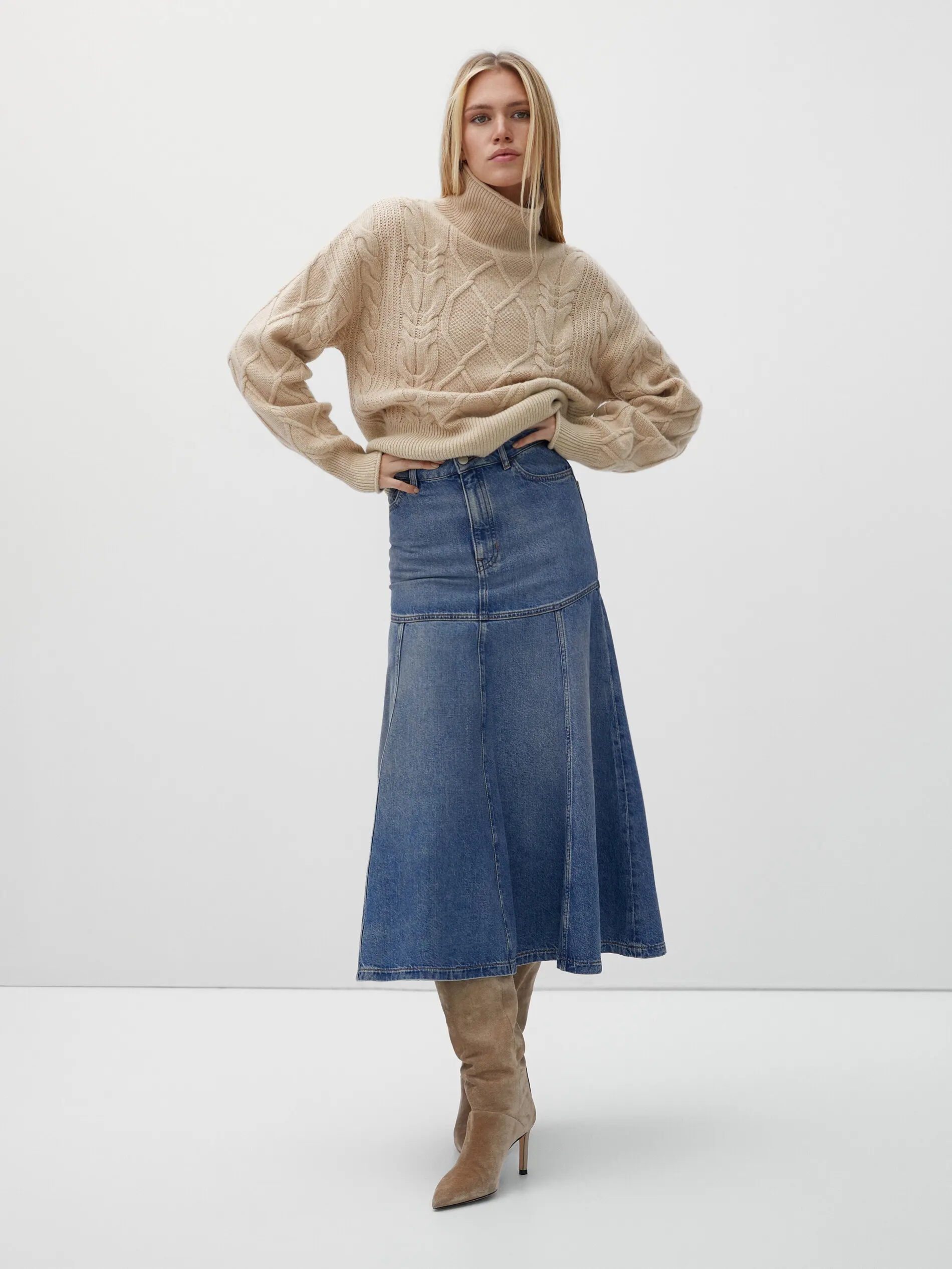 

Ethereal MD 2025 massidutti spring new style of Turtleneck twisted wool blend sweater Fashion loose casual knitwear