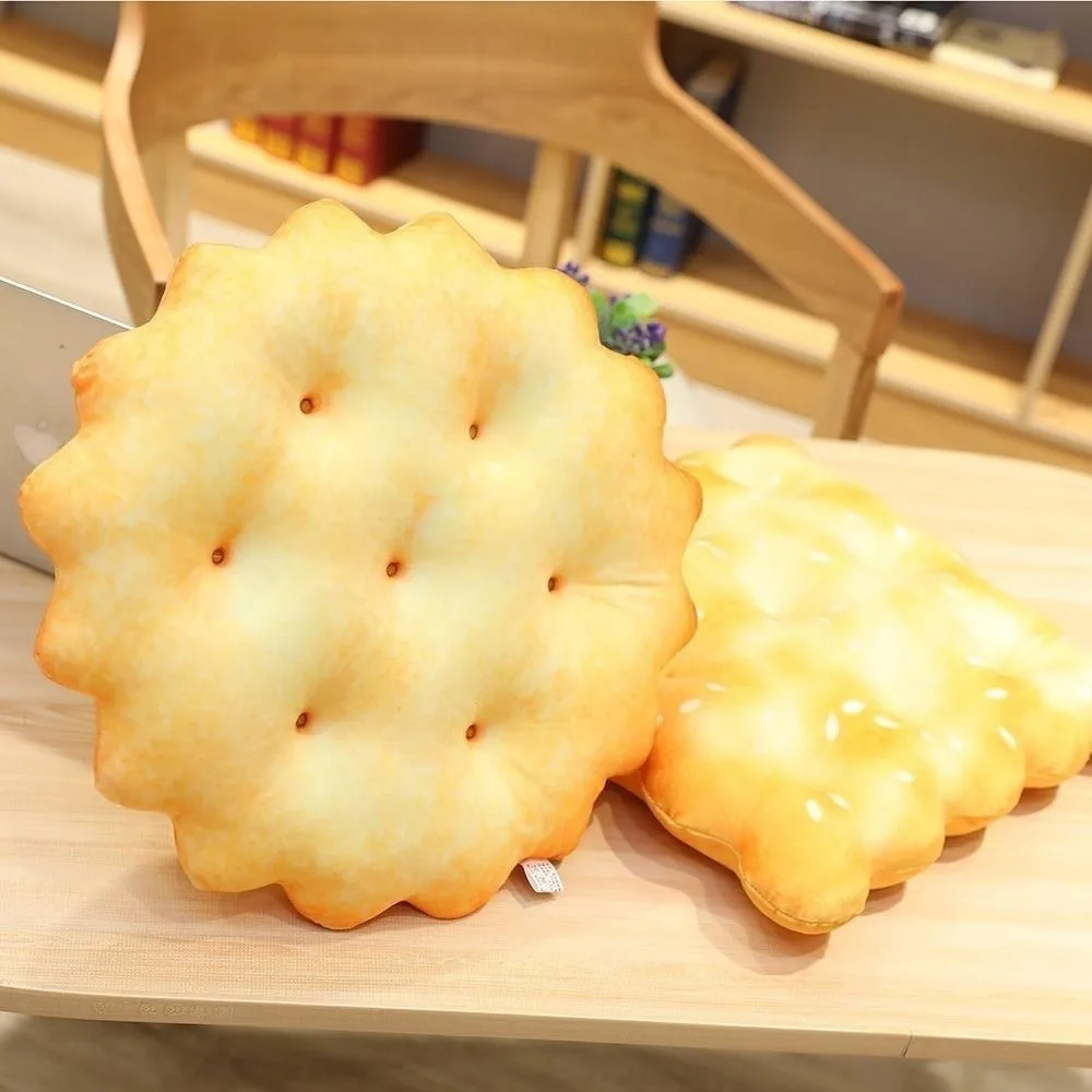 Soft Simulation Biscuits Plush Toy Artificial Round Plush Biscuit Cushion New Square Plush Seat Cushion Office Sofa Cushion