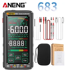 ANENG Inteligente High-End Multímetro Touch, 6000 Contagens, Teste Multímetro, Multímetro Recarregável, DC Tensão, Ohm Diodo Tester para Ferramenta, 683