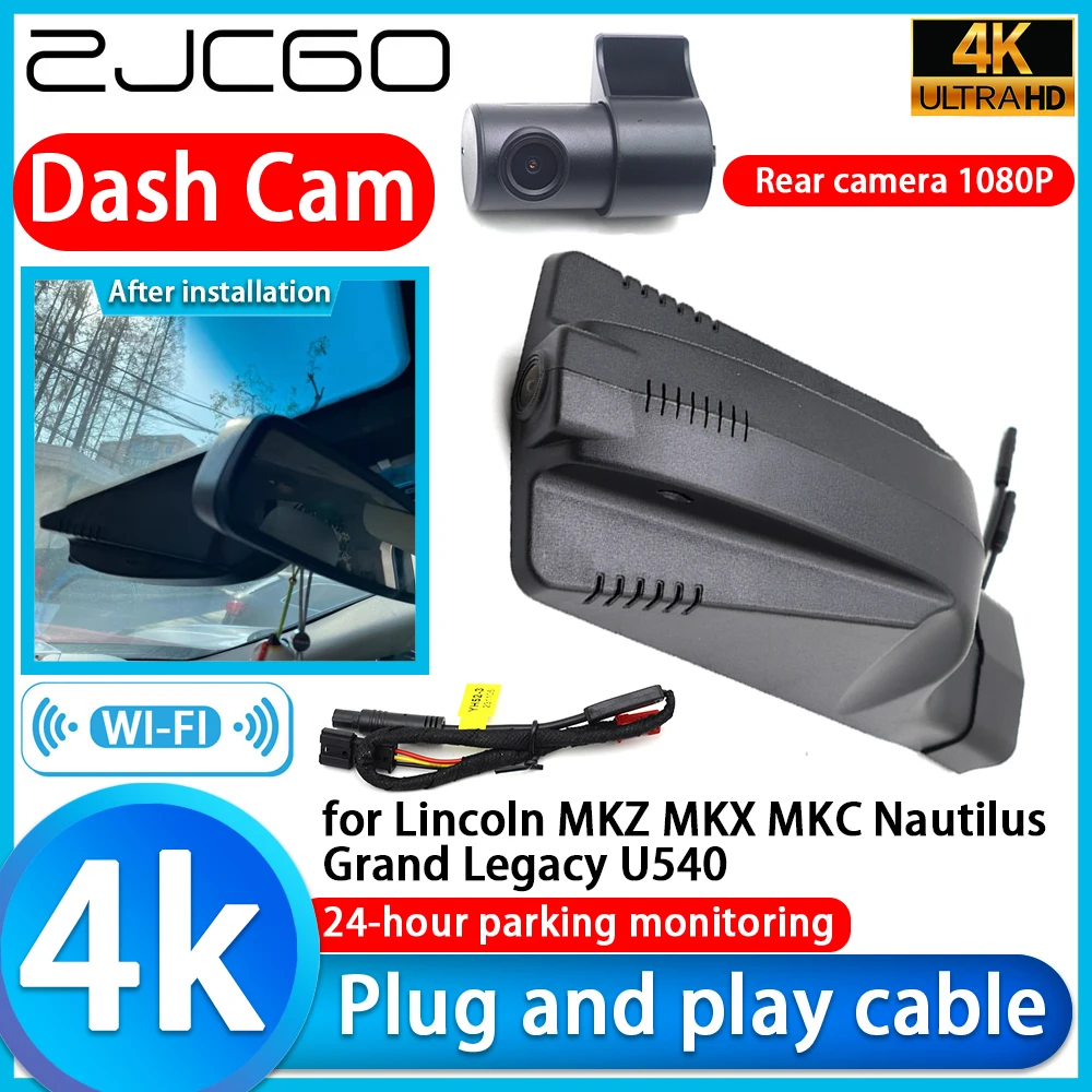 for Lincoln MKZ MKX MKC Nautilus Grand Legacy U540 4K DVR Dash Cam Car Camera 2160P Lens 24H Monitor Parking Video Recorder