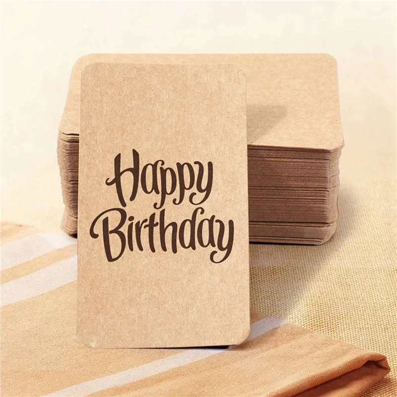 1000Pcs Blank Kraft Paper Business Cards Word Card Message Card DIY Gift Card