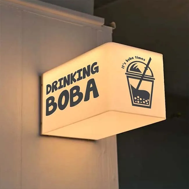 Custom 3D Cube Outdoor Wall Advertising Acrylic Light Box LED Signage and Displays for Store Supermarket Direction