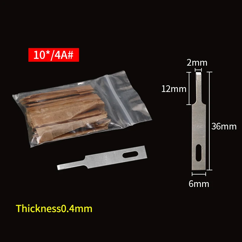 Espátula de Goma para Quitar Pegamento No.16 4A 11 17, Cuchillo de Escalpelado Metálico Antideslizante, Herramientas BSD, Cuchillo de Tallar con Hoja de Doble Cara 4
