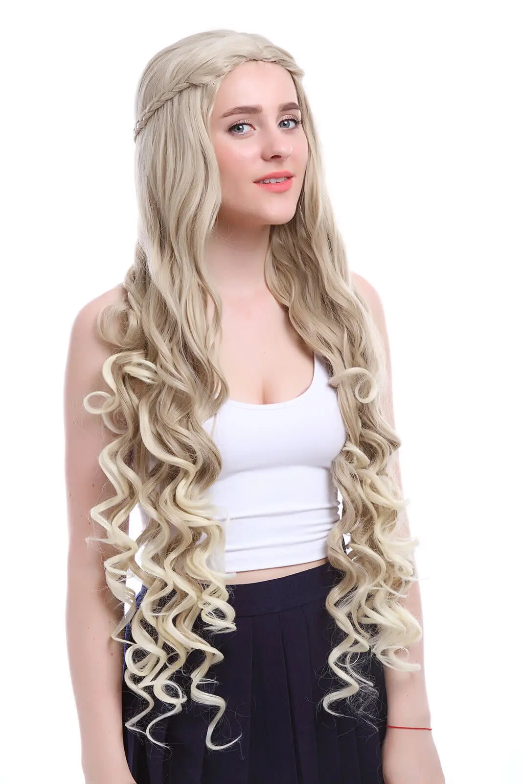 

Cosplay Wigs 100cm Long Curly Light Brown Synthetic Hair