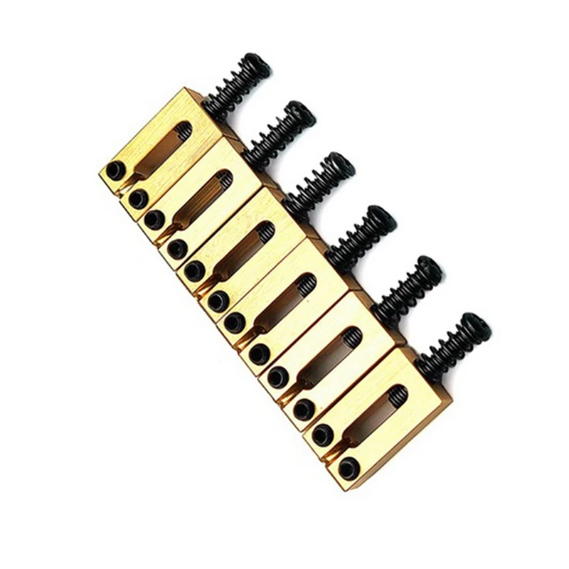 12Pcs 10.5Mm Brass Saddles Electric Guitar Tremolo Bridge Saddles With Stainless Steel Roller Guitar Replacement