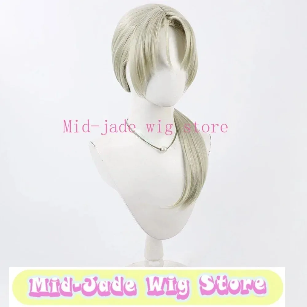 Jill Valentine Cosplay Wig Light Blue Short Layered Hair Heat Resistant Synthetic Fiber for Game Fans Role Play Costume Props