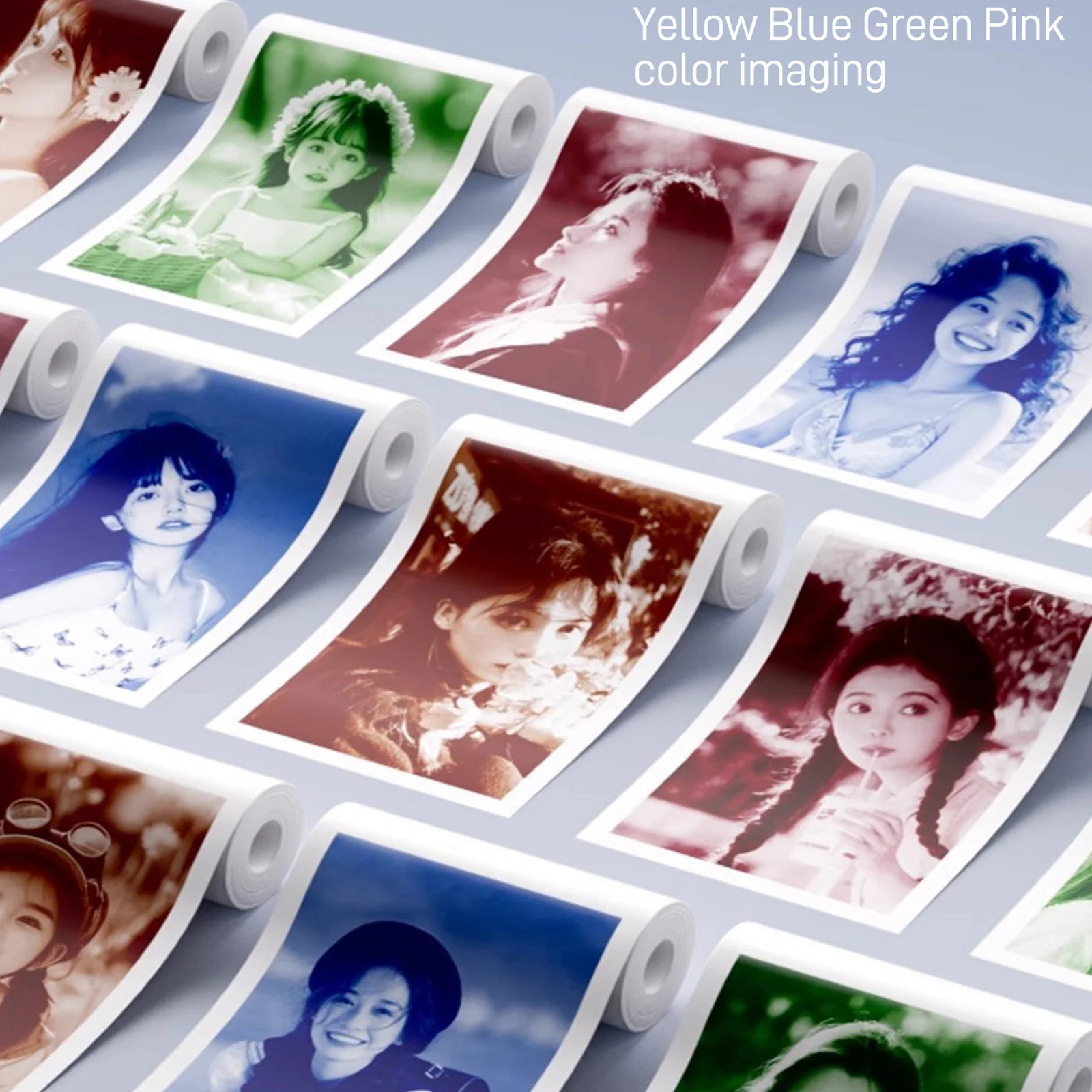 New 4 Rolls Colors Thermal Paper for Color Printing Paper for Instant Printing Camera Kids Color Papers No Ink Print