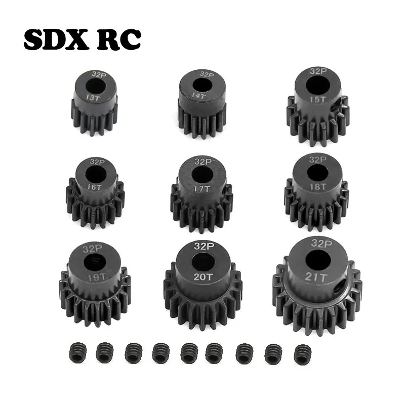 1 шт. металлическая сталь 5 мм M0.8 32P шестеренка двигателя 13T 14T 15T 16T 17T 18T 19T 20T 21T для 1/10 1/8 RC автомобильные детали SCX10 TRX-4 ARRMA