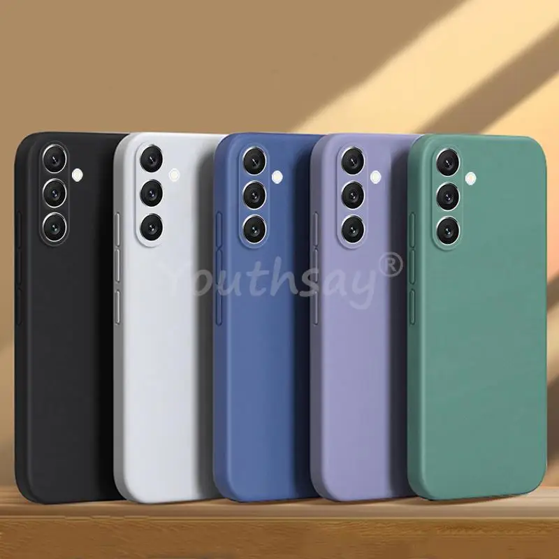 Para samsung galaxy s24 fe caso de silicone simples proteger capa samsung s24 fe s23 fe s21 s22 plus