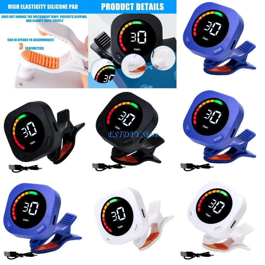 

G6DE Clip on Guitar Tuner 360 Degree Rotating Digital Electronic Tuner Easy to Use