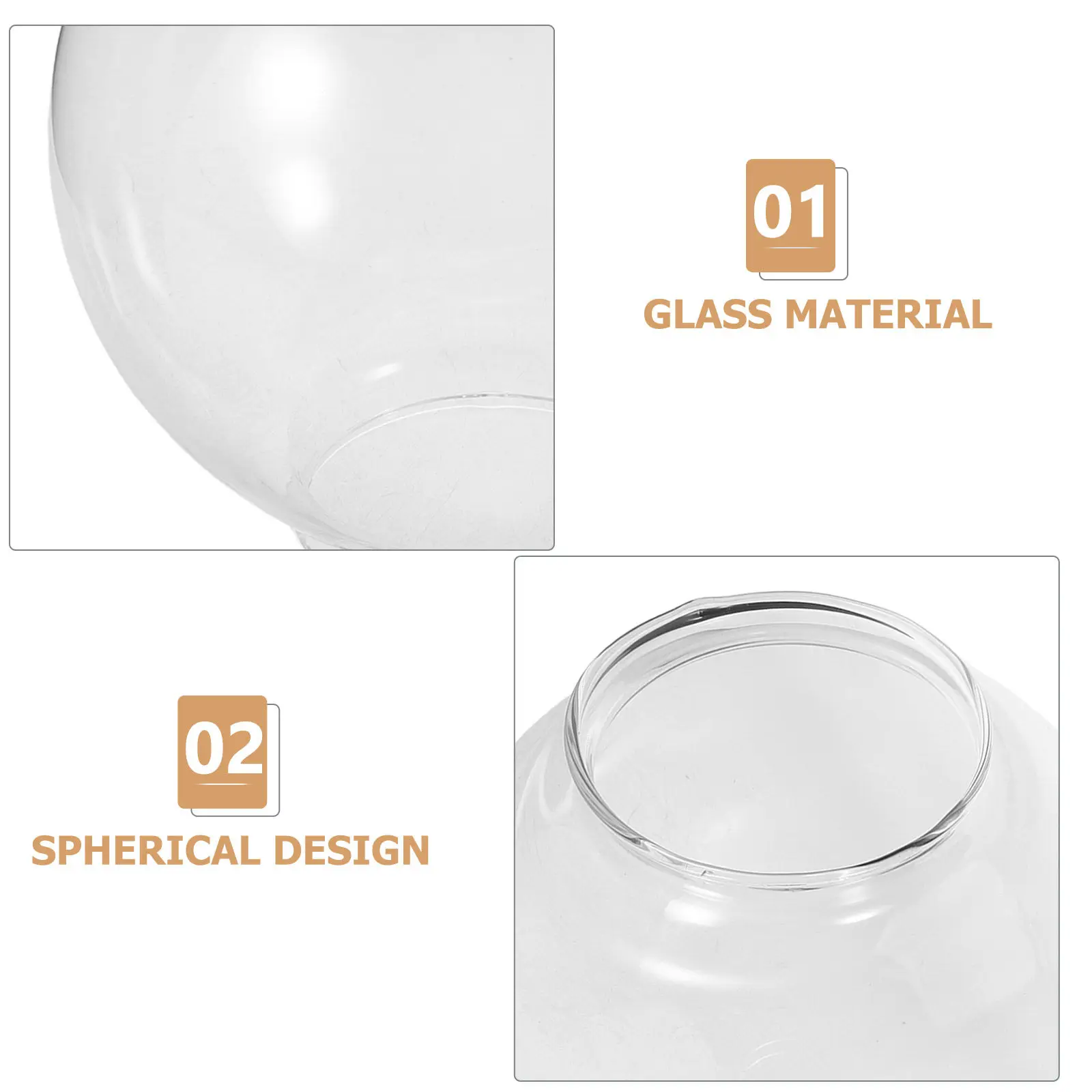 Glass Globe Lamp Shade Replacement Clear Round Sphere Light Cover 15Cm 6 Inch for Pendant Chandelier Bedroom Living Room Dining
