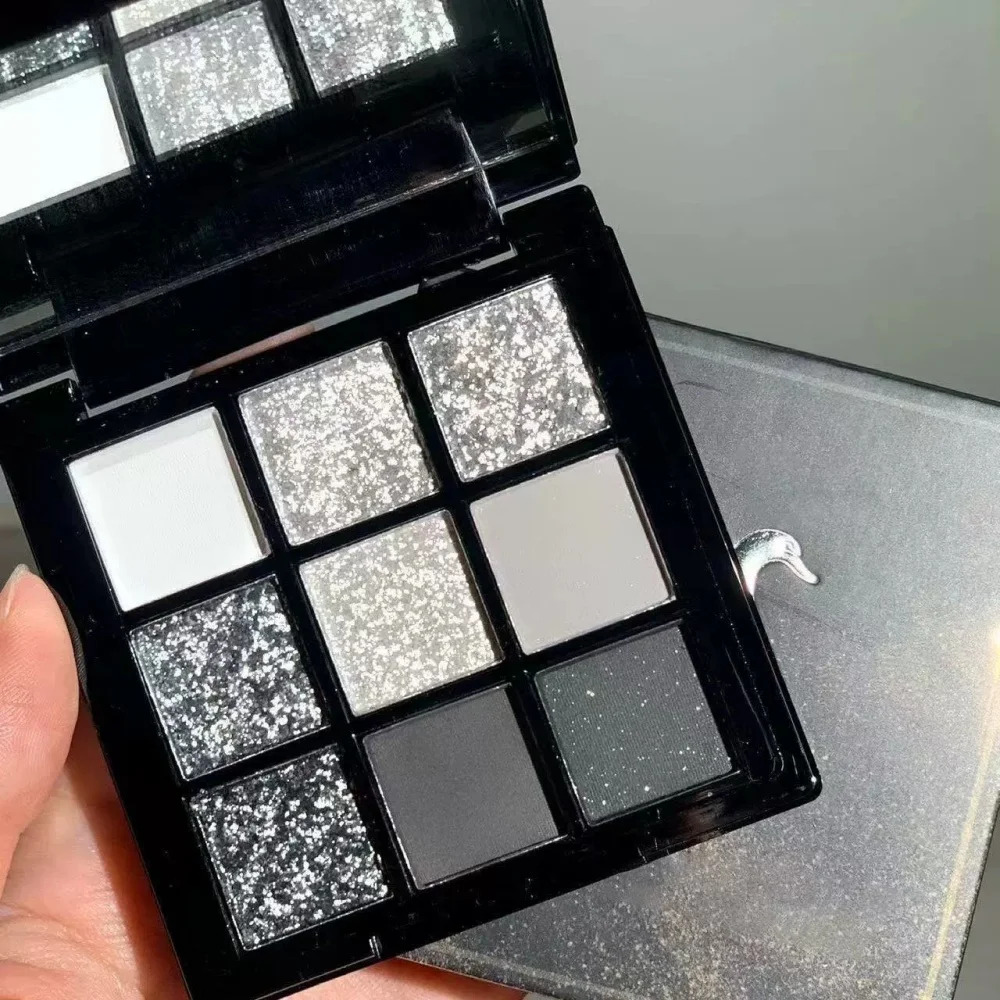 لوحة ظلال عيون سوداء فاتحة ذات تسعة ألوان، مكياج سموكي، لوحة أسمنتية داكنة سوداء داكنة عبر الحدود #5