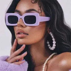 Popular Women's Sunglasses Trend Vintage Rectangle Big Frame Purple Square Glasses 2023 Fashion Women Sun Glasses Ladies Eyewear