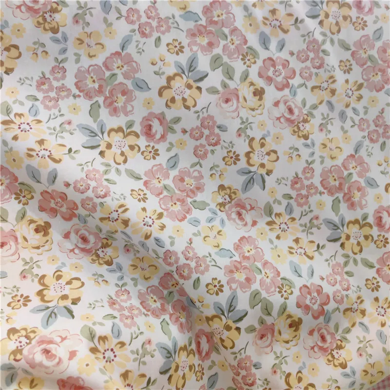 160x50cm Hot-Selling Rose Printed Fabric Small Floral Cloth Floral Twill Lining Pure Cotton Fabric Handmade Floral Cloth