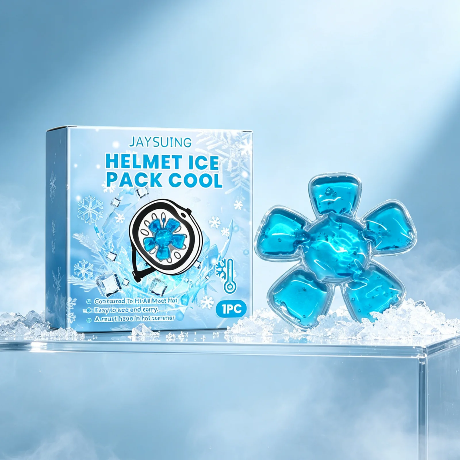 Jaysuing Helmet Ice Pack for Hard Hat Baseball Cap Physical Cooling Heat Relief Relieve Fatigue Soft Lightweight Head Ice Pack