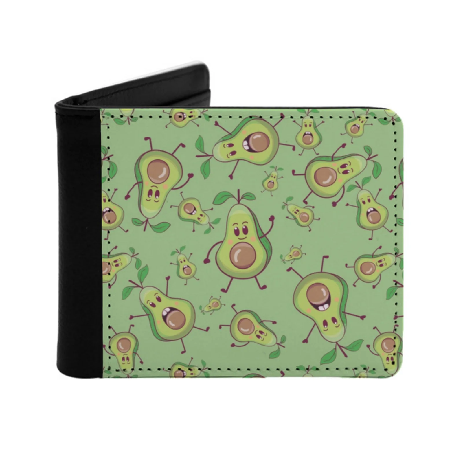 

Короткие мужские кошельки с забавным рисунком авокадо, держатель для кредитных карт, ретро-кошелек, мужской кошелек из искусственной кожи, авокадо, мультфильм, авокадо