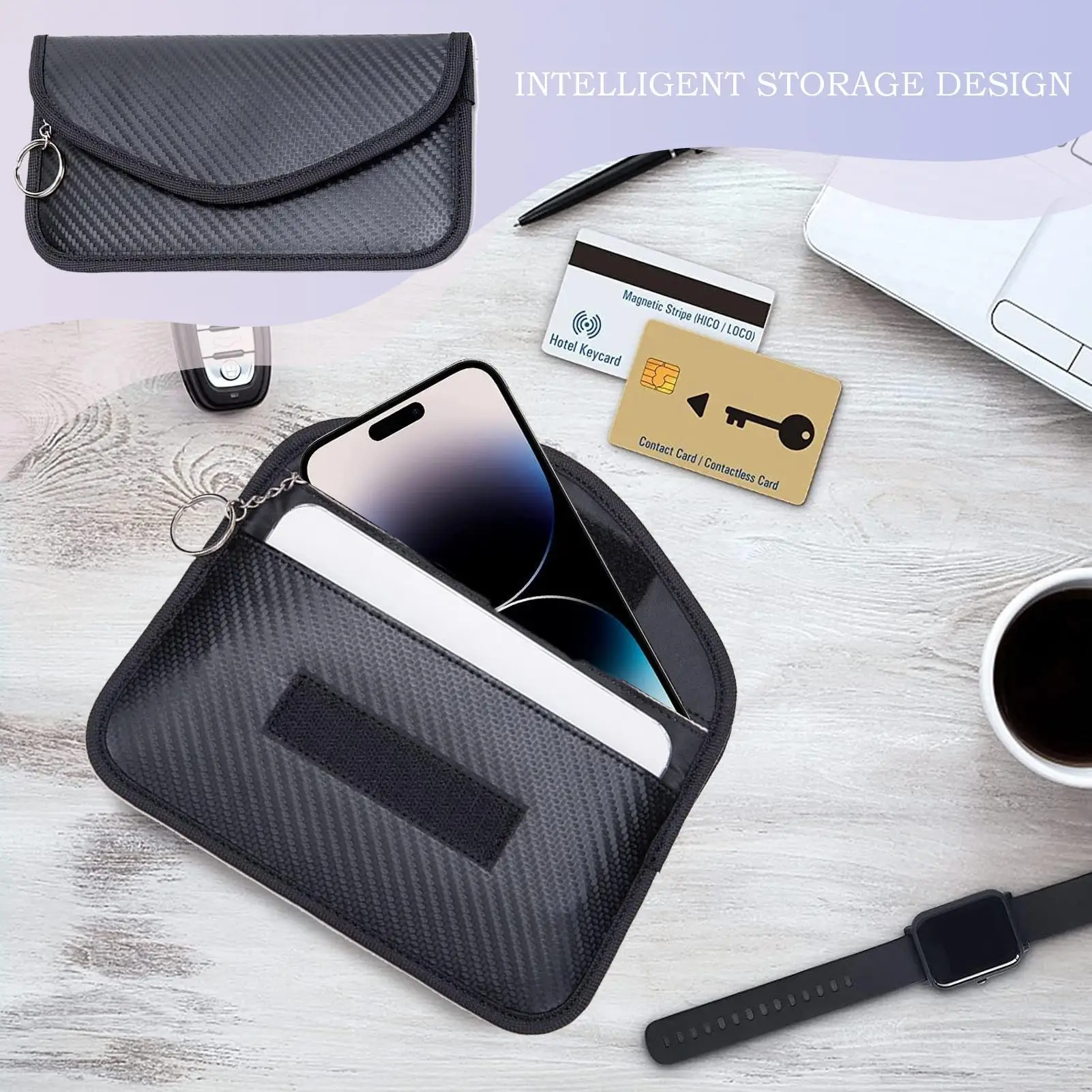 Signal Blocking Pouch Anti-Theft Blocking Cage Shielding Pocket Security Pouch Anti-Tracking Wallet For Electronic Devices