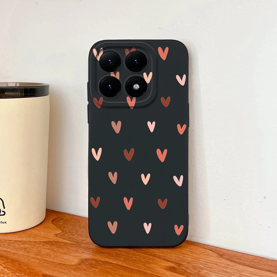 حافظة لهاتف Xiaomi 15T Pro لهاتف Xiaomi 17 Pro Max على شكل قلب من السيليكون السائل حماية كاملة غطاء خلفي ناعم لهاتف Xiaomi 15 T Funda