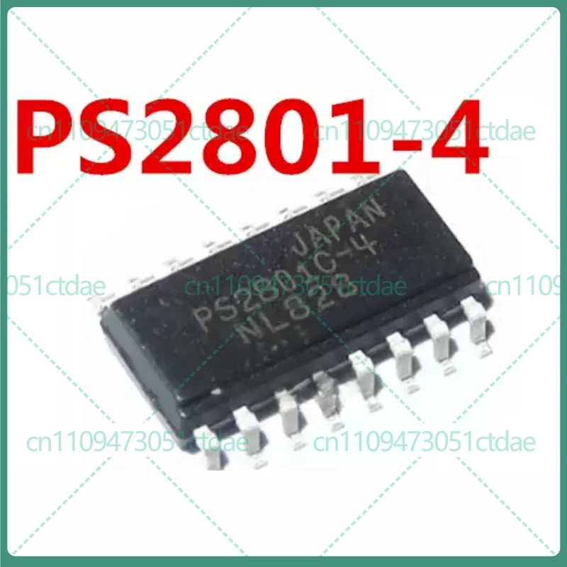 10-50pcs for PS2801-4 PS2801C-4 SSOP-16 2500Vrms 80V 50mA 4-Channel Transistor Output Optocoupler IC