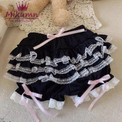 Mikumn Harajuku Y2k Women Cute Bloomers Vintage Victorian Pumpkin Pants Gothic Lolita Aesthetic Kawaii Sweet Bow Ruffles Shorts