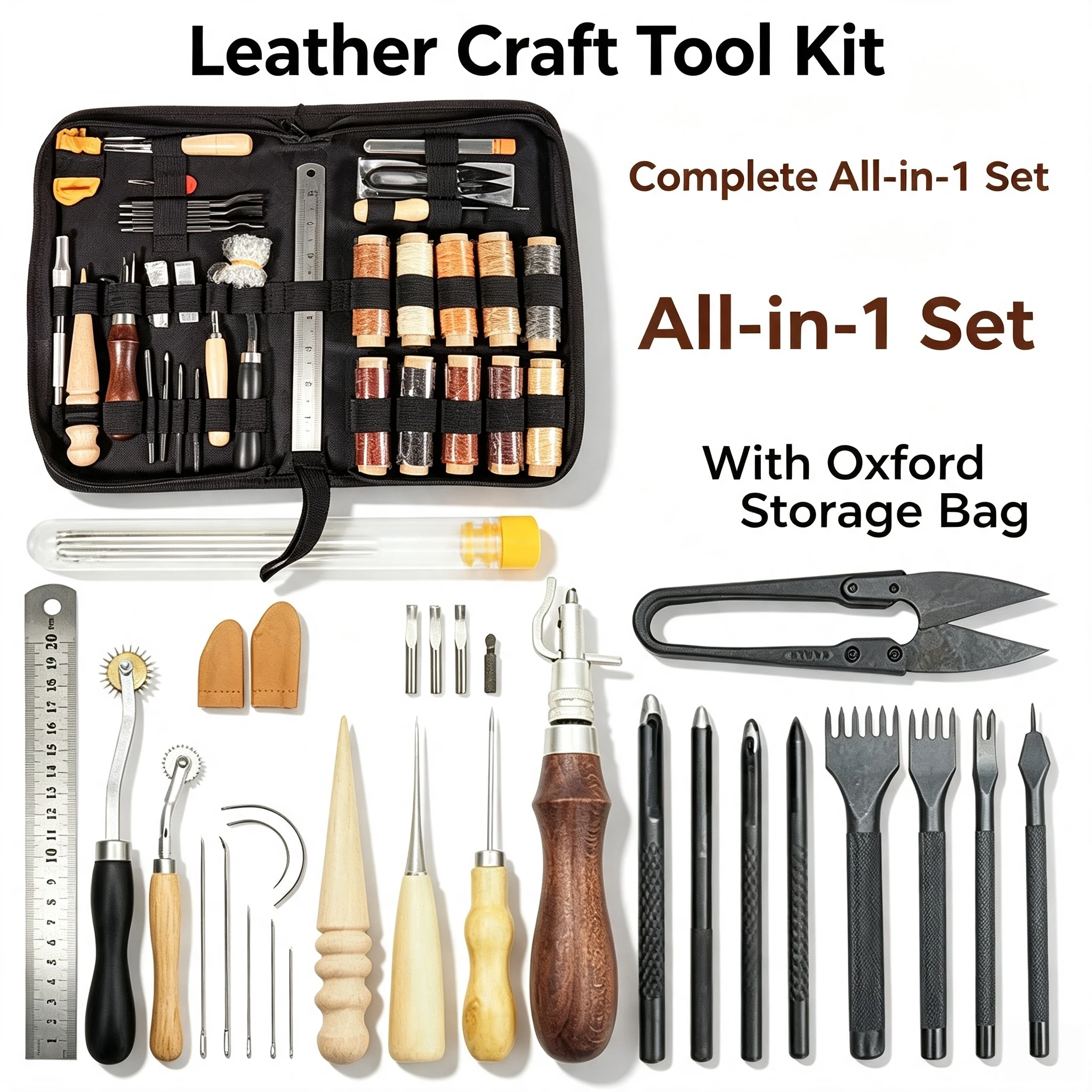 Beginner Leatherwork Kit - مجموعة أدوات كاملة لعمل الجلد مع