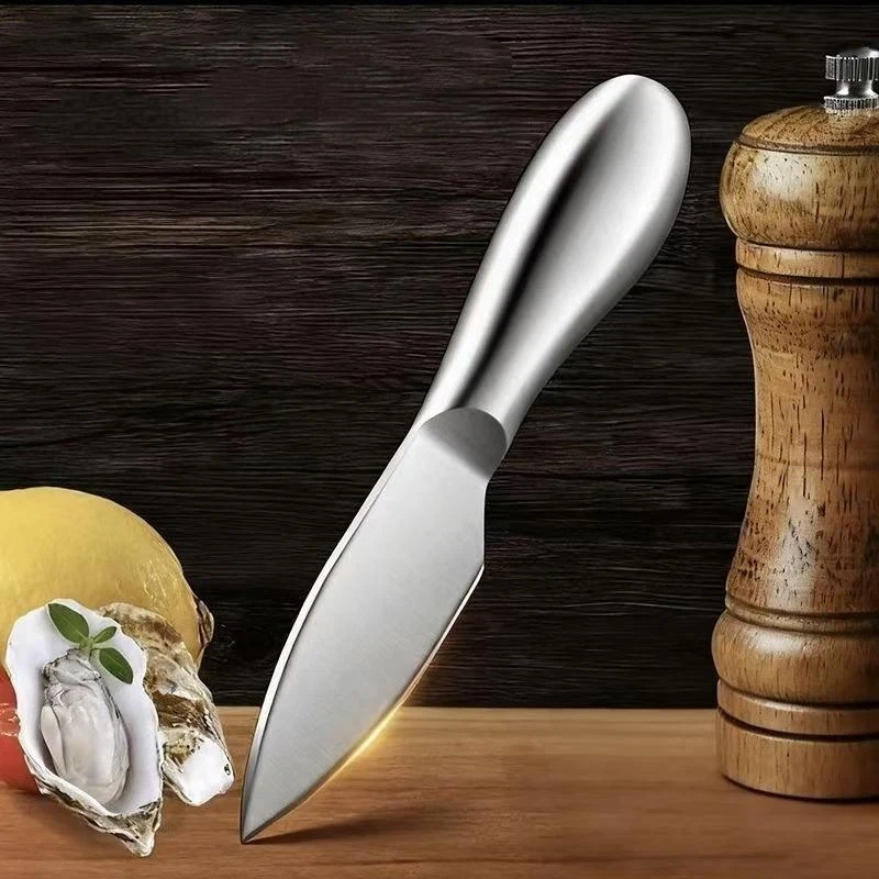 Durable Oyster Shucking Knife Thickened Sharp Stainless Steel Blade Non Slip Handle for Outdoor Camping Seafood BBQ