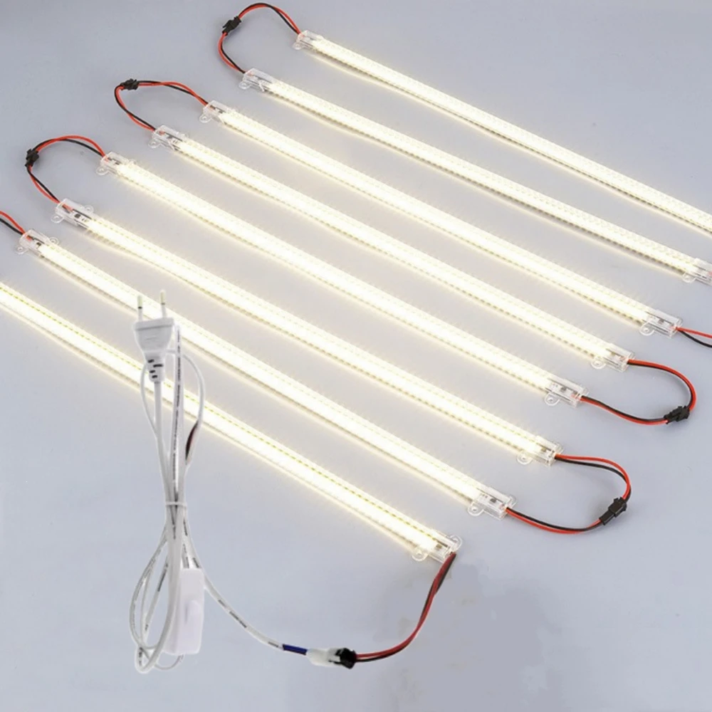 LED Tube Light 30/40/50cm High Brightness 220V with 1.8m EU Switch Plug Energy Saving Night Bar 2835 Strip 1-10pcs