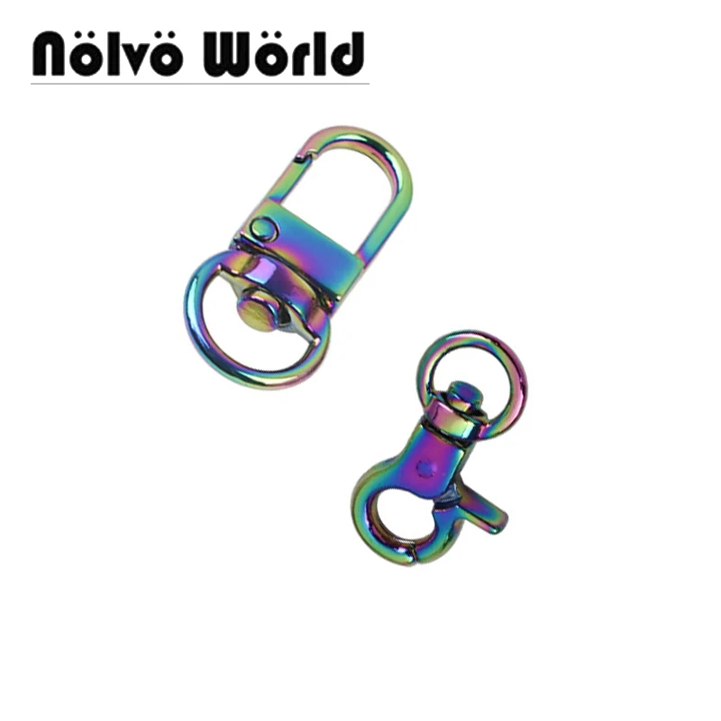 

20-100pcs 9-11mm Rainbow 2022 Designer Small Spring Key Chain Swivel Clips Eye Snap Metal Hook Buckle Dog Leash For Bag