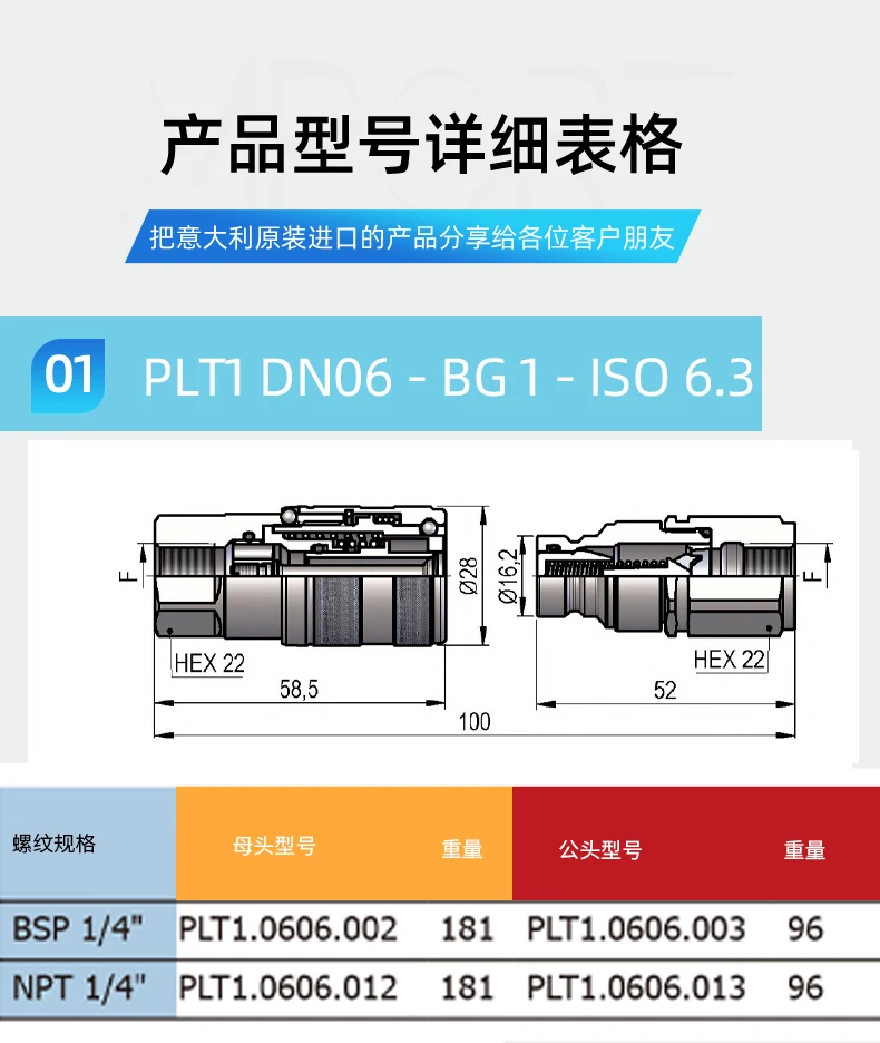 DNP plane quick connector Italy ISO16028 hydraulic PLT1 high pressure power station hot melt welding machine