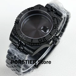 High Quality 40mm NH35 watch Case Black Pvd Jubilee Strap Stainless steel Bracelet for NH35 NH36 movement Sub GMT Yacht cases
