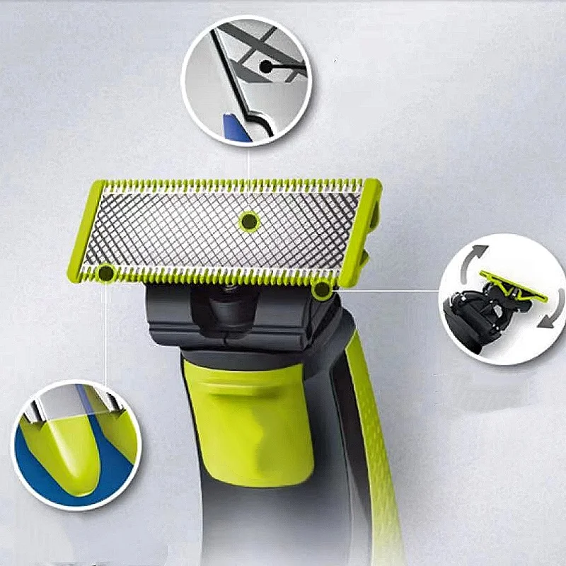 رؤوس ماكينة حلاقة جديدة قابلة للاستبدال للرجال - أجزاء رأس حلاقة مسننة على الوجهين