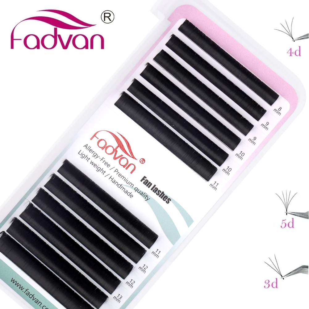 Fadvan Easy Fan Lashes Extension DIY Russia Volume Faux Mink 1 Second Blooming Eyelash Extensions Dense Auto Fan Makeup Lashes