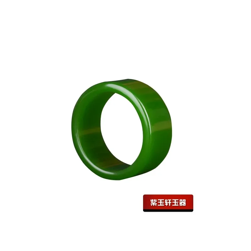 Bague en Jade hétian vert naturel pour hommes et femmes, amulette chinoise, bijoux à breloques, sculpté à la main, artisanat, cadeaux, 7-10 tailles