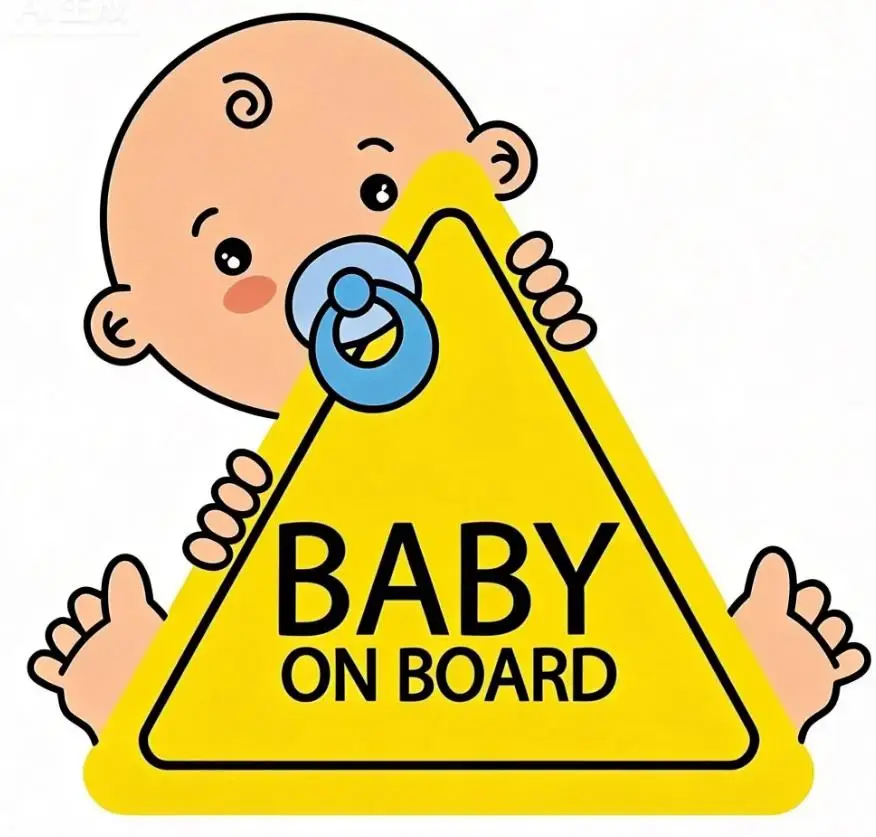 Baby On Board Sticker for Car, Cute High Reflective Kids in Car Safety Sign, Keep Your Baby Safe on The Road, 7inch