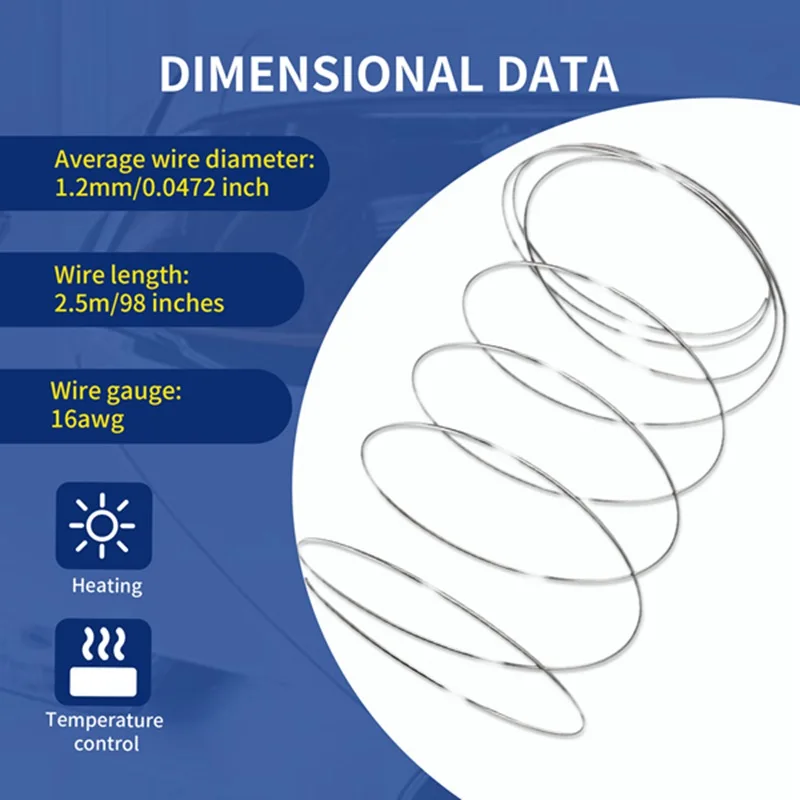 APPLIA-Nichrome 80 1.2Mm 16 Calibre AWG Aquecedor Fio Elementos de aquecimento 8 pés de comprimento