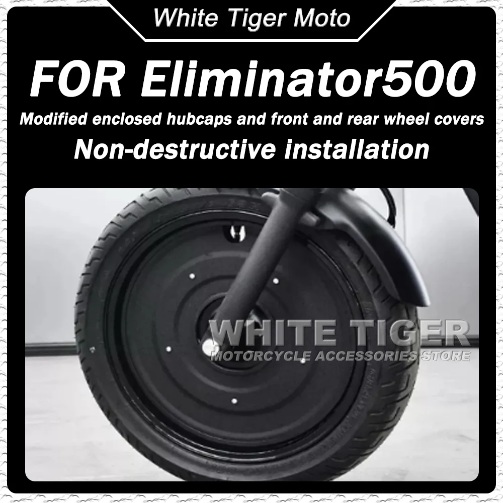 

For Kawasaki Eliminator500 Modified Closed Wheel Hub Caps Front and Rear Wheel Black Warrior Decorative Cover Accessories