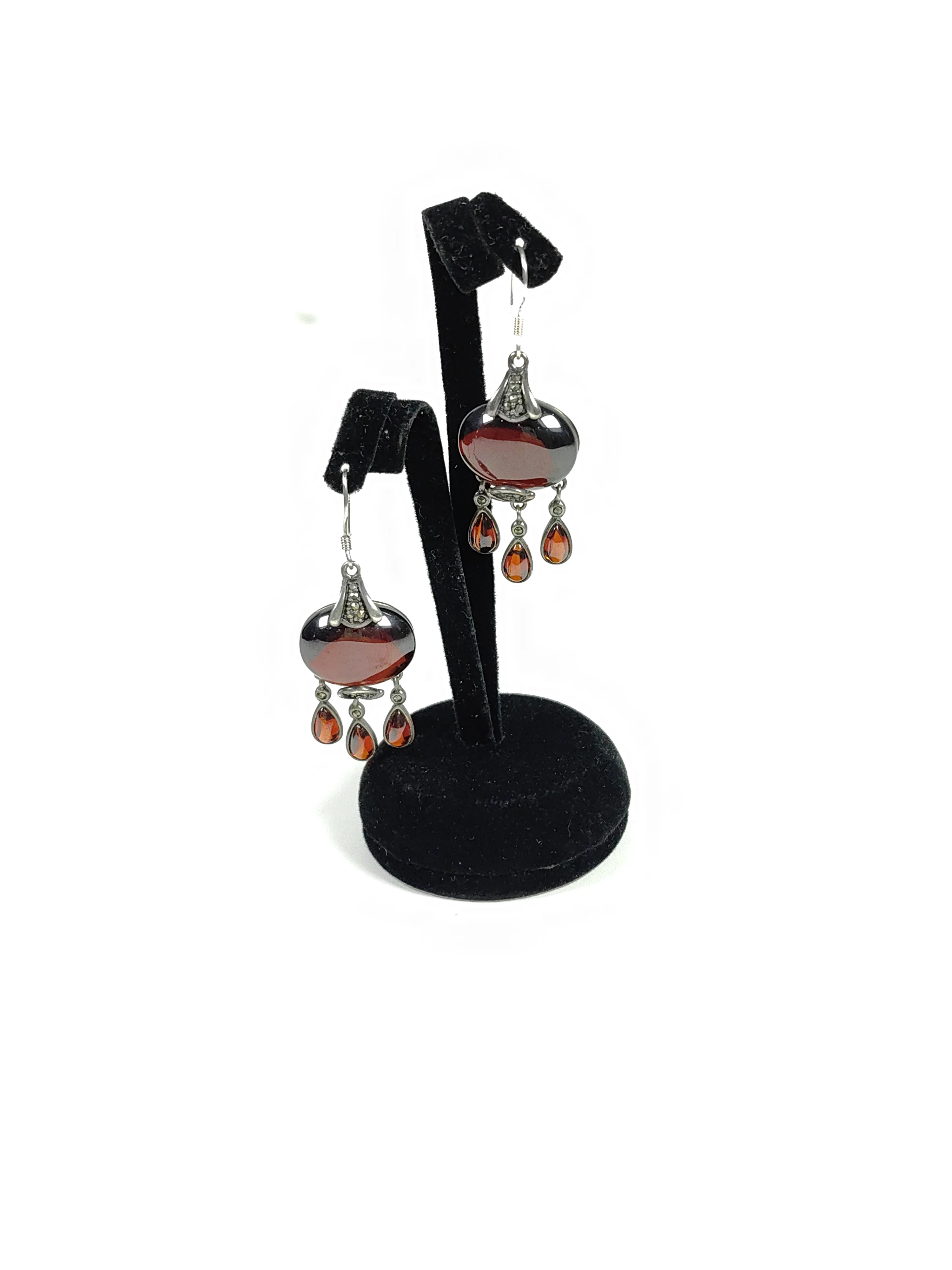 2023  traditional Chinese style pop earrings for woman  gift Garnet crystal