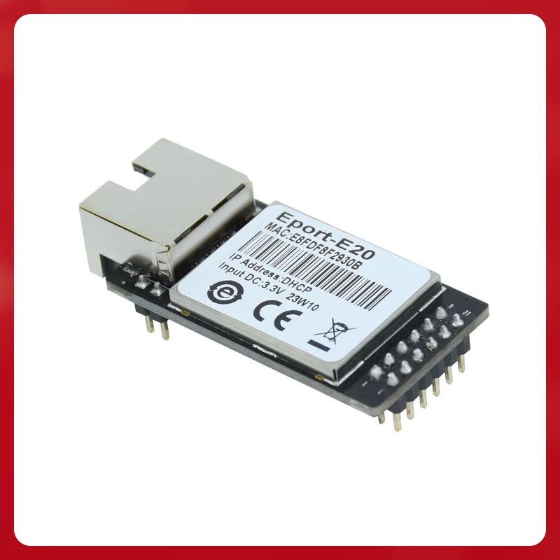 Real Eport-E20 Network Server Port  3.3v TTL Serial To Ethernet Embedded Module IOT Device Support DHCP TCP IP Telnet Modbus TCP