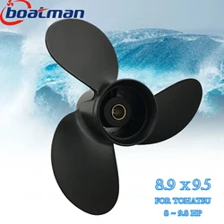 BoatMan® Propeller 8.9x9.5 For Tohatsu Outboard Motor 8HP 9.8HP MFS9.8 NSF9.8 12 Tooth Spline 3B2B64519-1 Aluminum Boat Parts