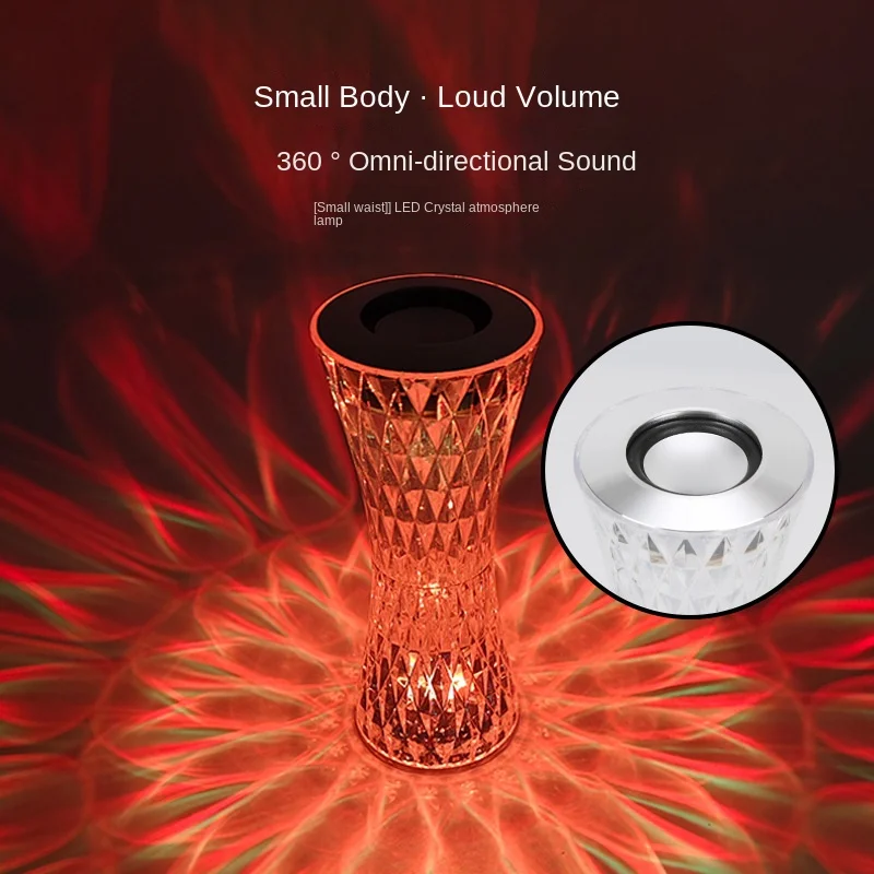 Lampe de bureau d'ambiance sonore Bluetooth lampe de bureau en cristal tête de lit chambre petite veilleuse petite taille lumière petite lampe de bureau