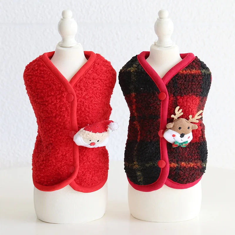 Christmas Element Vest 2022 Autumn And Winter Cat Clothing Pet Clothing Dog Clothing Puppy Clothes Customizable